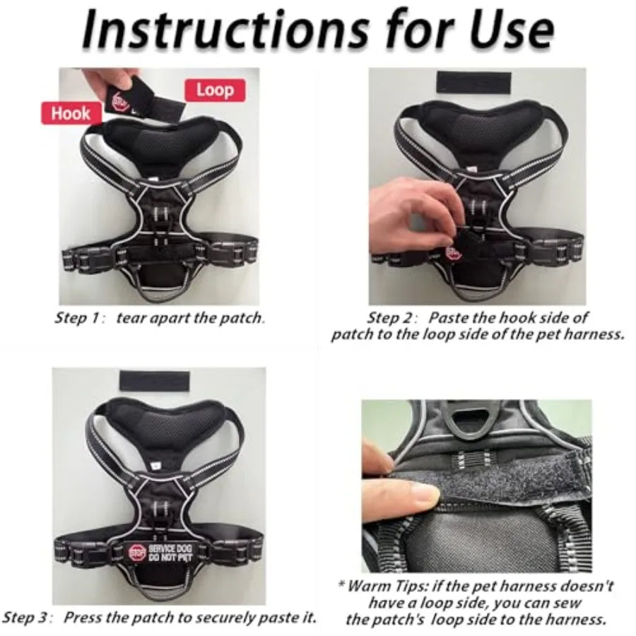 5 Pcs Stop Service Dog Patches for Dog Harness Do Not Distract No Touch Talk Eye Contact Do Not Pet Ignore Me Working Dog for D