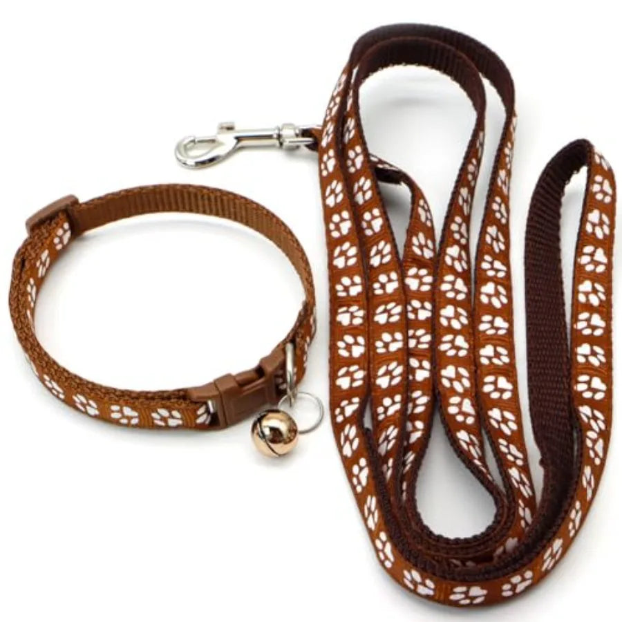 4 Sets Pet Collar and Leash Sets Dog Collars and Leashes Cute Puppy Collars Adjtable Cat Collars Quick Release Collars Kitten B