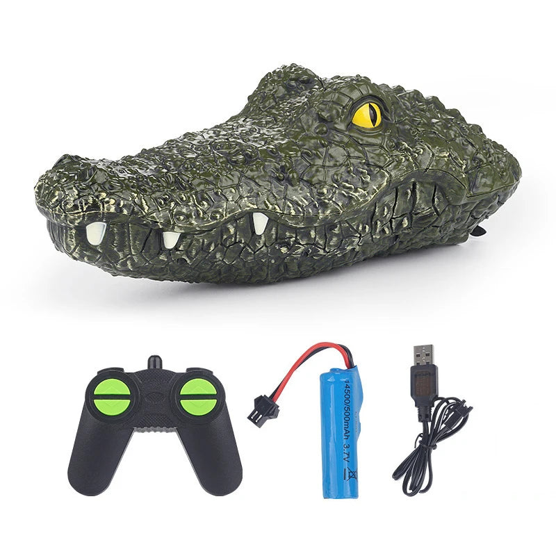Remote Control Alligator Head Boat 2.4G Simulation Crocodile Head for Kids and Adults Summer Water Spoof Toys Gift