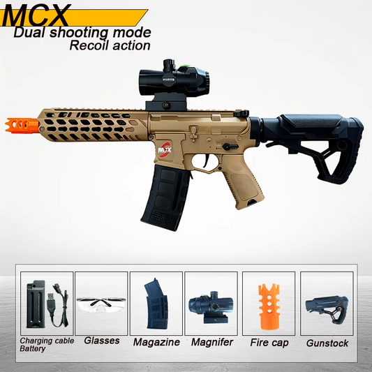 Toy gun with long-lasting rechargeable battery - USB charging, plastic rifle design, suitable for indoor and outdoor team games,