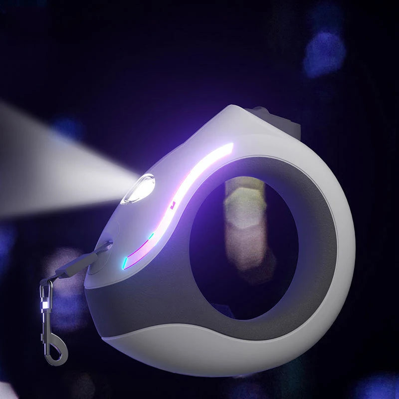 3M Dog Leash with Flashlight LED Streamer Roulette Automatic Retractable Nylon Rope for Cat Puppy Walking Running Lead Extension