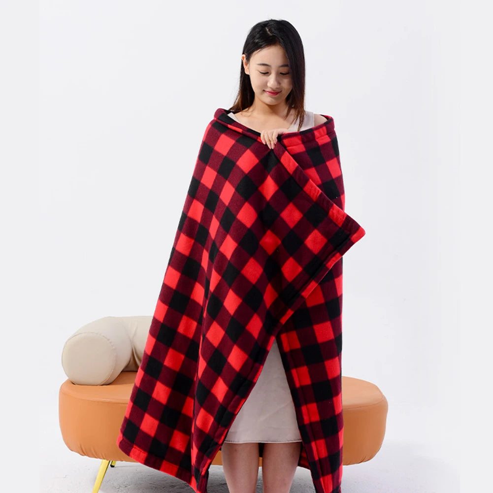 Car Electric Heated Blanket Body Warmer Blanket 9 Adjustable Temperature 12V Soft Heating Mat Auto-off for Car Camping