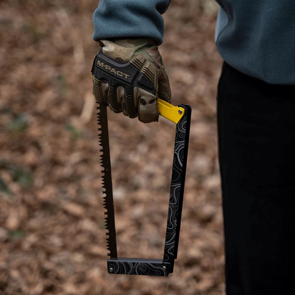 Folding Saw with Storage Bag Portable Wood Saw Aluminum Alloy Camping Foldable Hand Saw Outdoor Hiking Survival Tools