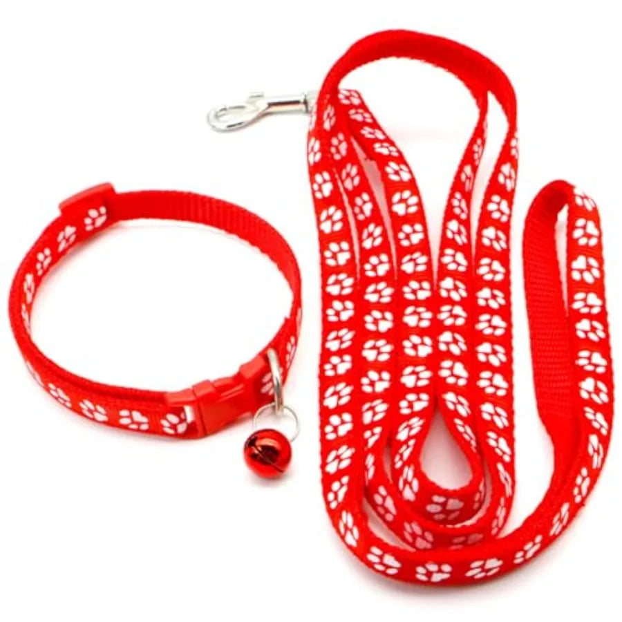4 Sets Pet Collar and Leash Sets Dog Collars and Leashes Cute Puppy Collars Adjtable Cat Collars Quick Release Collars Kitten B