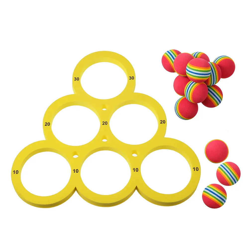 Pool  Games Set with 10 Rainbow Balls Water Sports  Floating  Ring for Kids Adults Swimming Pool Water Game