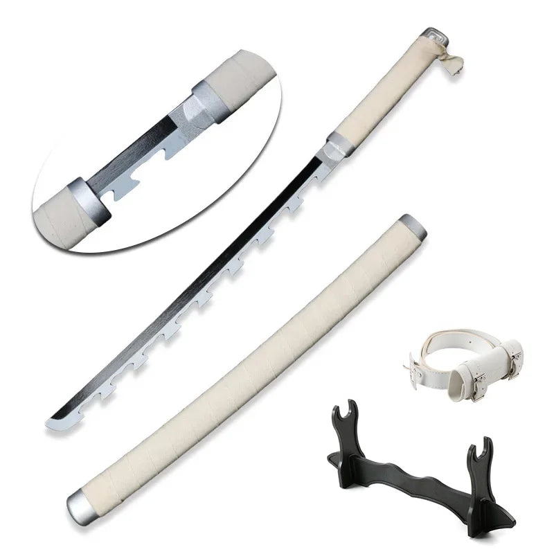 80cm Demon Slayer Katana Bamboo Blade Role-playing Weapons Props Halloween Costume Props with Belt and Sword Holder
