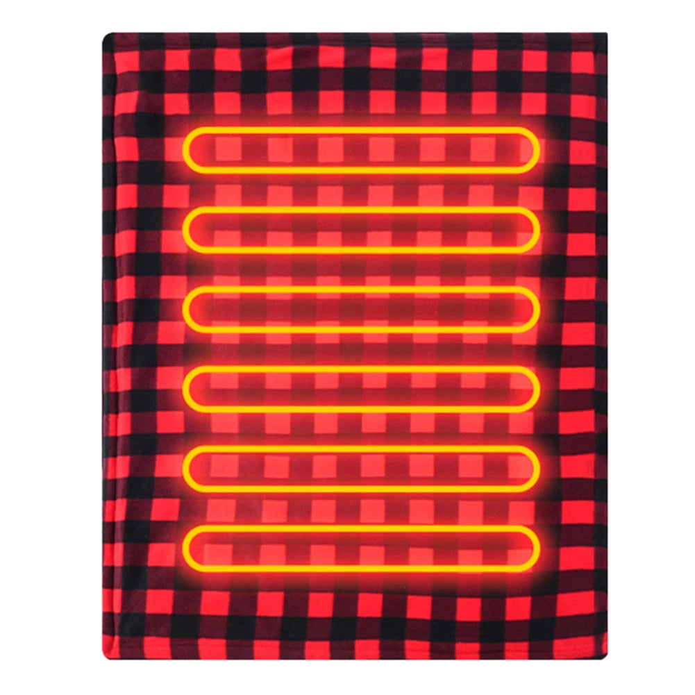 Car Electric Heated Blanket Body Warmer Blanket 9 Adjustable Temperature 12V Soft Heating Mat Auto-off for Car Camping