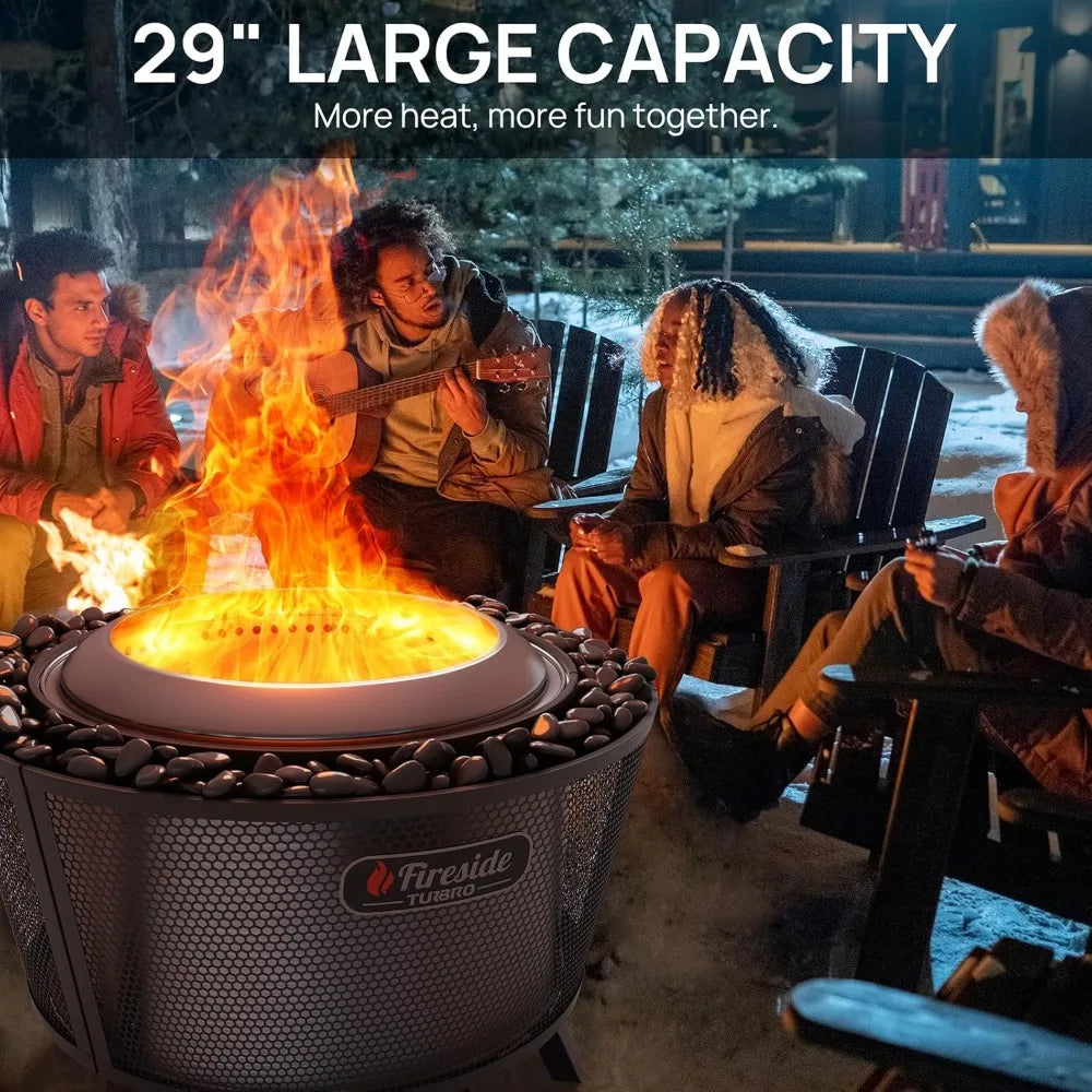 29 Inch Smokeless Fire Pit for Outdoor Wood Burning, Stainless Steel Camping Stove with Stand, Removable Ash Pan, Waterproof St