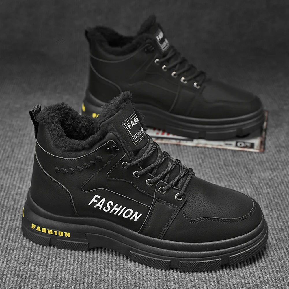 Men Snow Boots Outdoor Work Boots Anti-Slip Cold Weather Boots Lightweight Thick Sole Hiking Shoes for Travel