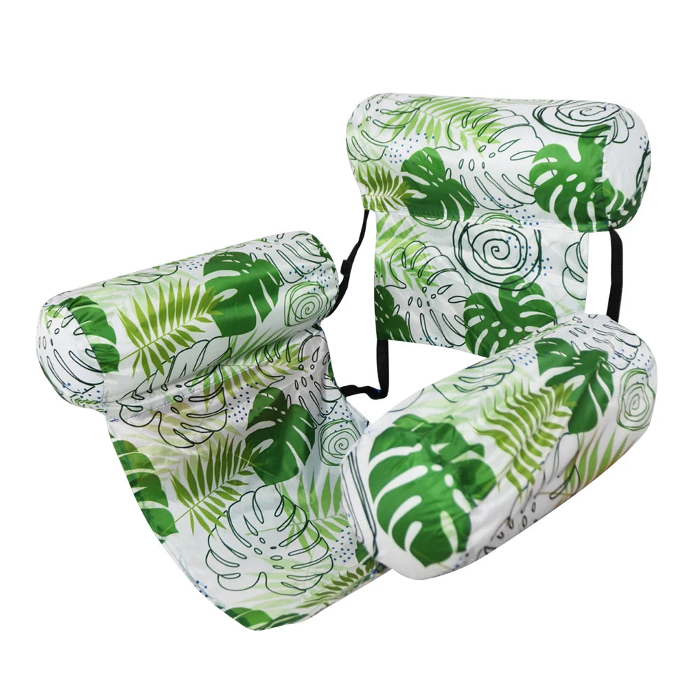 Inflatable Pool Float Floating Lounger Chair with Arm & Backrest Pool Lounge Float Water Hammock for Summer Water Fun