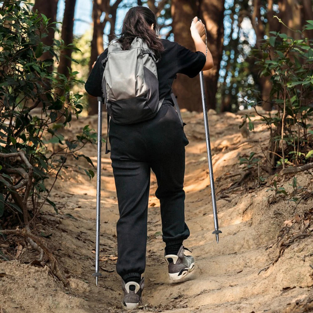 Multifunction Trekking Poles for Outdoor Hiking and Walking Collapsible, Lightweight 5 Section Hiking Poles, Telescopic