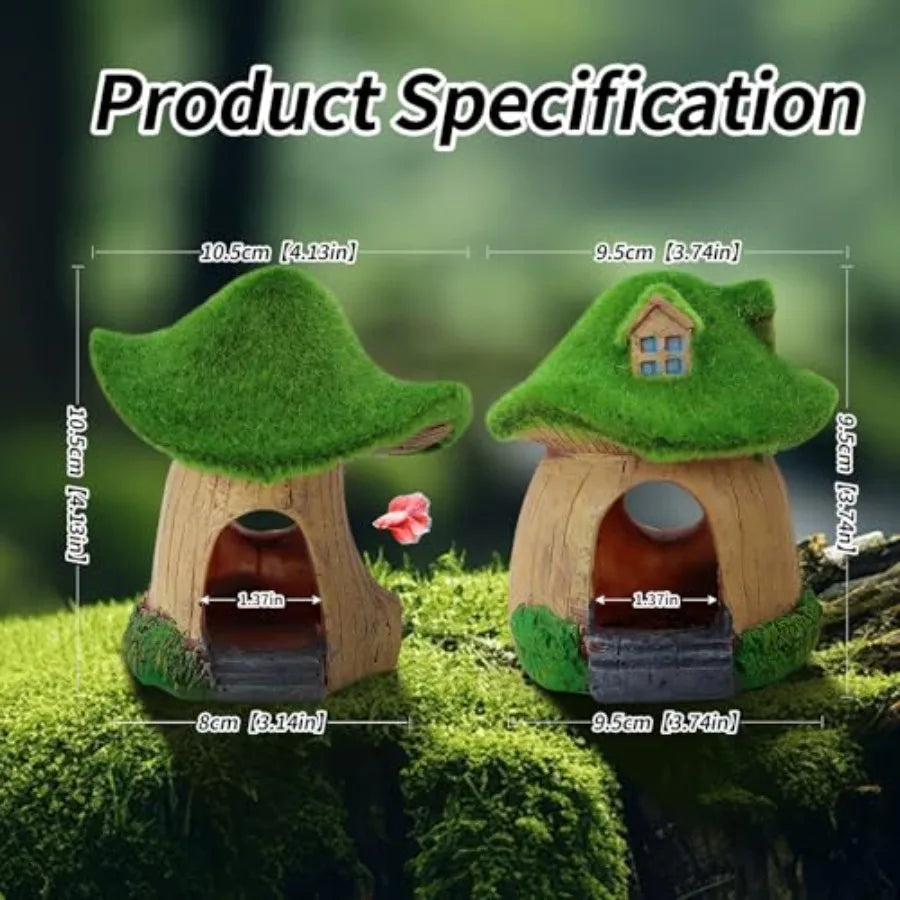 Mushroom Fish Tank Accessories Resin Aquarium Decorations with Hollow Hole Fishtank Decorations for Shrimp Betta Betta Fishtank