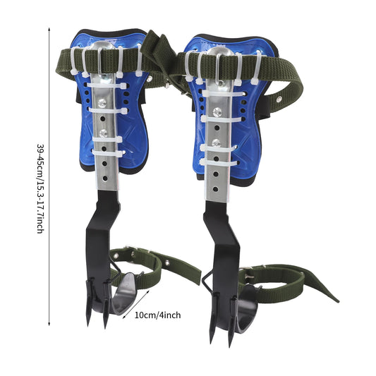 150kg Capacity Adjustable Tree Climbing Spikes Gear Set with Safety Harness Rope Gloves for Outdoor Climbing, Fruit Picking