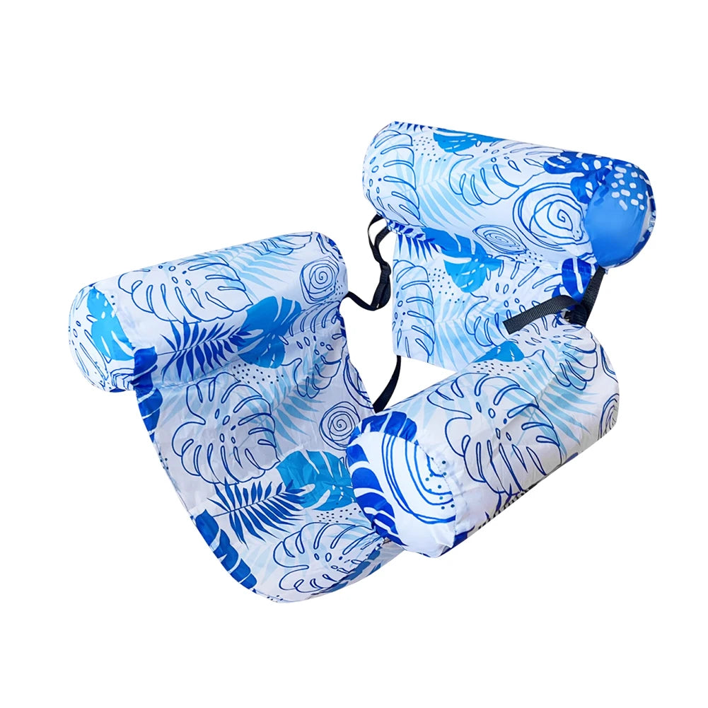 Inflatable Pool Float Floating Lounger Chair with Arm & Backrest Pool Lounge Float Water Hammock for Summer Water Fun