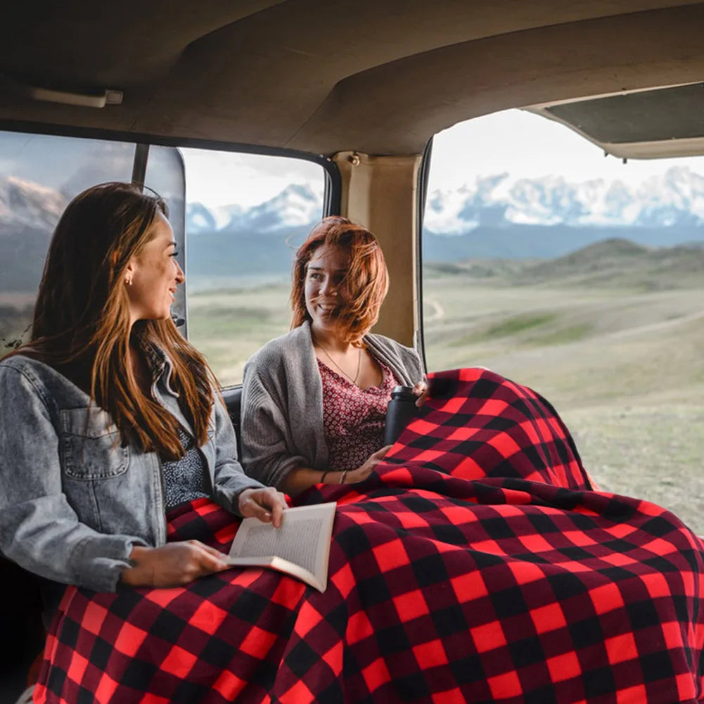 Car Electric Heated Blanket Body Warmer Blanket 9 Adjustable Temperature 12V Soft Heating Mat Auto-off for Car Camping