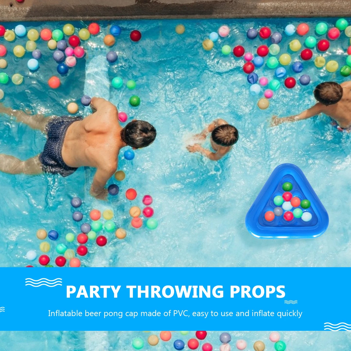 55cm Triangle Swimming Pool Float Beer Table Drinking Cooler Summer Inflatable Coaster Table Beer Tray Pool Party Cup Holder