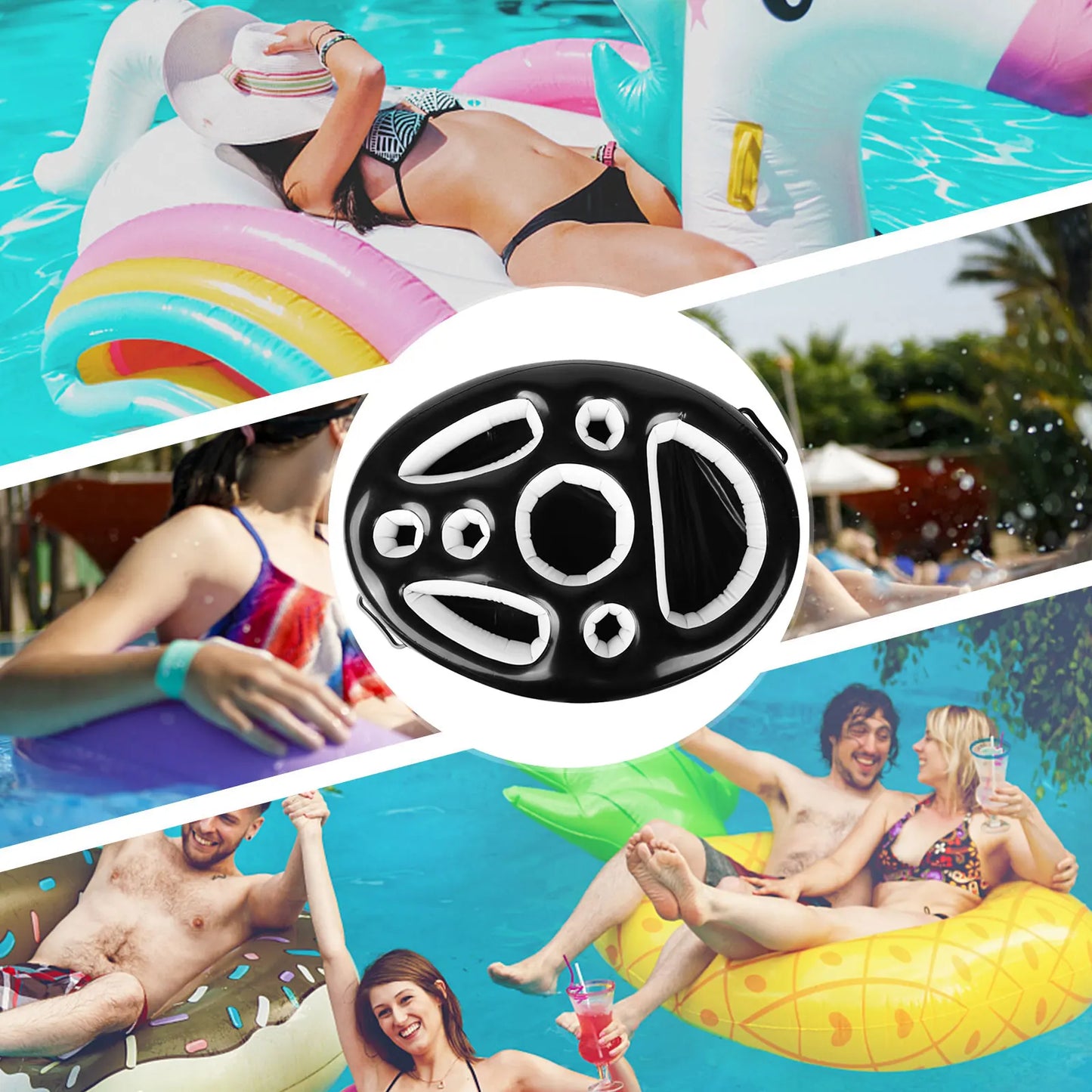Floating Drinks Holder - Pool Drinks Stand Floats Floating Bar Pool Accessories