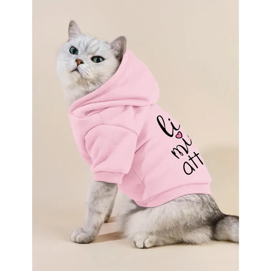 Cat Hoodies for Cats Puppy Pet Clothes Cat Apparel Little Miss Attitude Print Dog Hoodie for Small Medium Dogs Outfits for Kitt