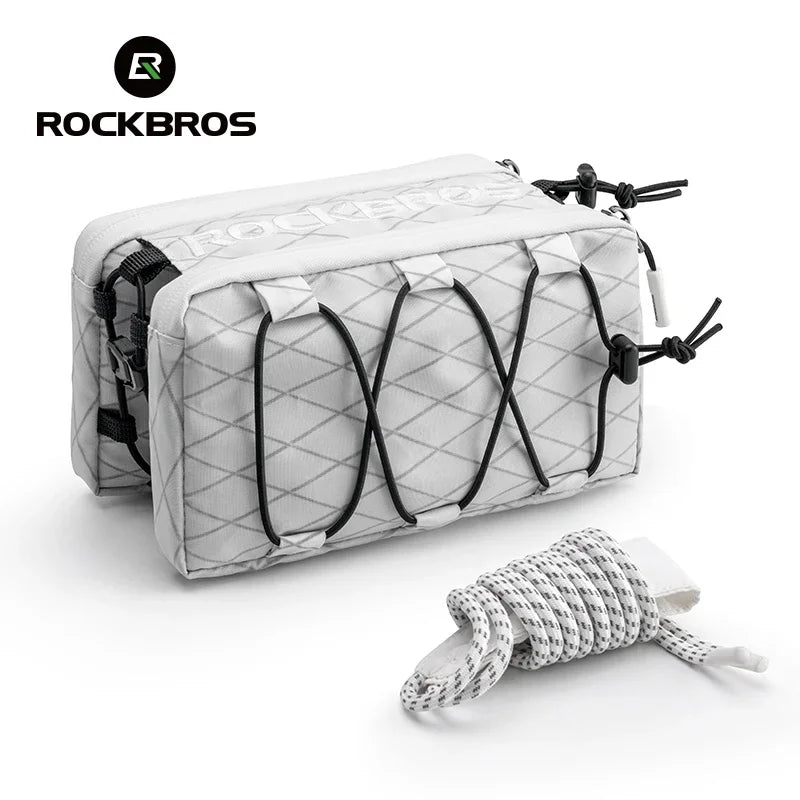 ROCKBROS Bicycle Bag Cycling Top Front Tube Frame Bag Easy Install 1L Large Capacity Storage Bike Bag MTB Road Cycling Accessory