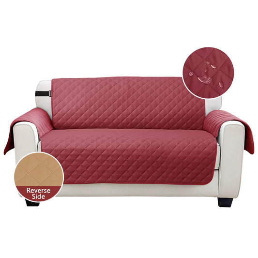 Sofa Covers Water Resistant Couch Cover Reversible Furniture Protector without Pocket Elastic Straps for Kids Dog Sofa Slipcover