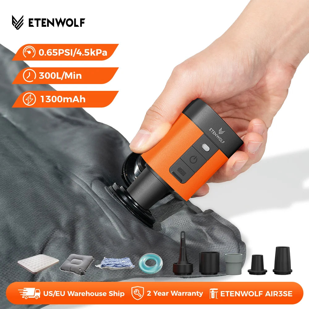 ETENWOLF AIR 3SE Electric Air Pump 2600mAh Camping Light Outdoor Pump for Air Mattress Pool Floats Sleeping Pads