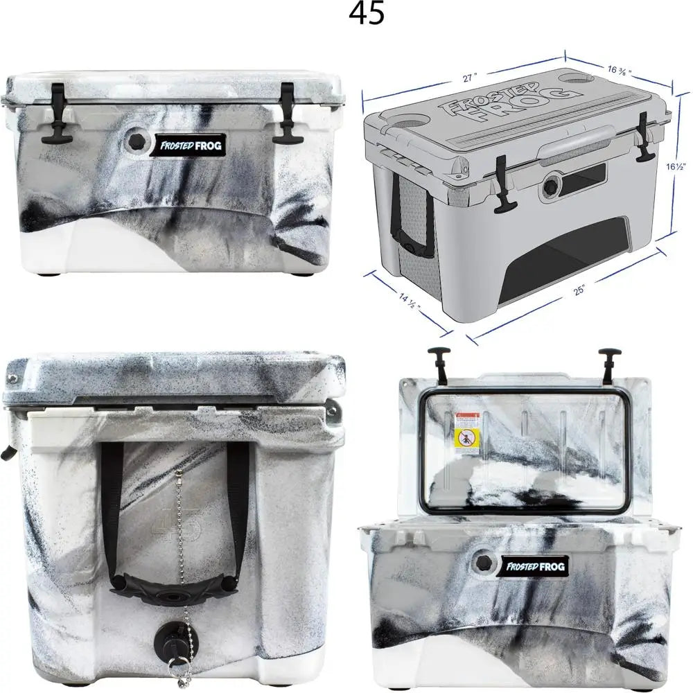 Heavy-Duty Roto-Molded Insulated Ice Chest 45 Quart Commercial Grade High Performance Cooler with Long-Lasting Camouflage Design