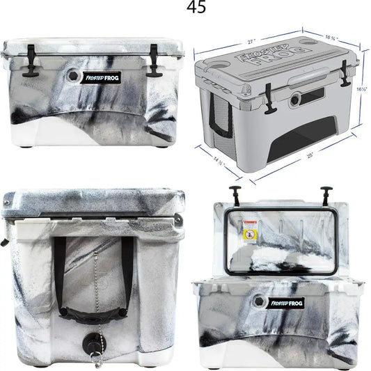 Heavy-Duty Roto-Molded Insulated Ice Chest 45 Quart Commercial Grade High Performance Cooler with Long-Lasting Camouflage Design