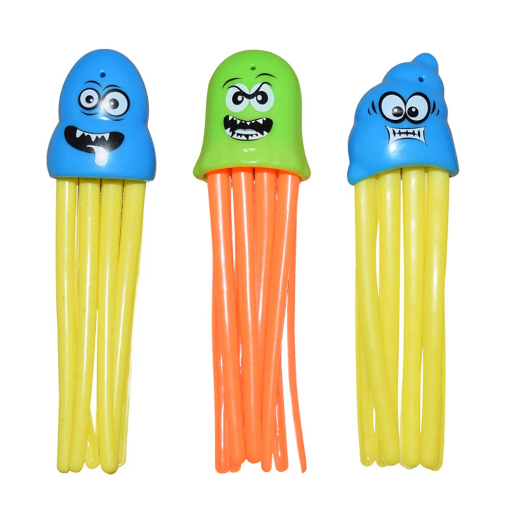 1setSummer Children Swimming Octopus Pool Diving Toys Water Sports Water Play Toys Diving Stick Gem Set Underwater Grabbing