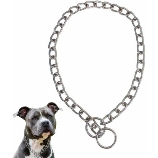 Silver Dog Choke Collar Slip P Chain Collar Stainless Steel Dogs Choker Link Training Metal Puppy Martingale Collars for XXS XS