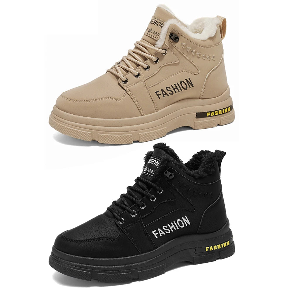 Men Snow Boots Outdoor Work Boots Anti-Slip Cold Weather Boots Lightweight Thick Sole Hiking Shoes for Travel