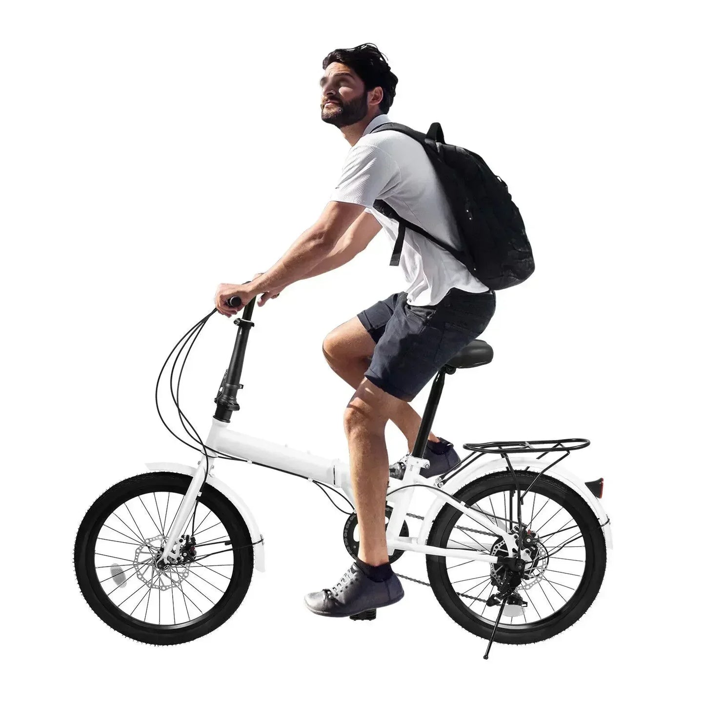 Portable 20" Folding Commuter Bike for Adults - Lightweight 7-Speed City Bicycle | Easy Fold & Carry