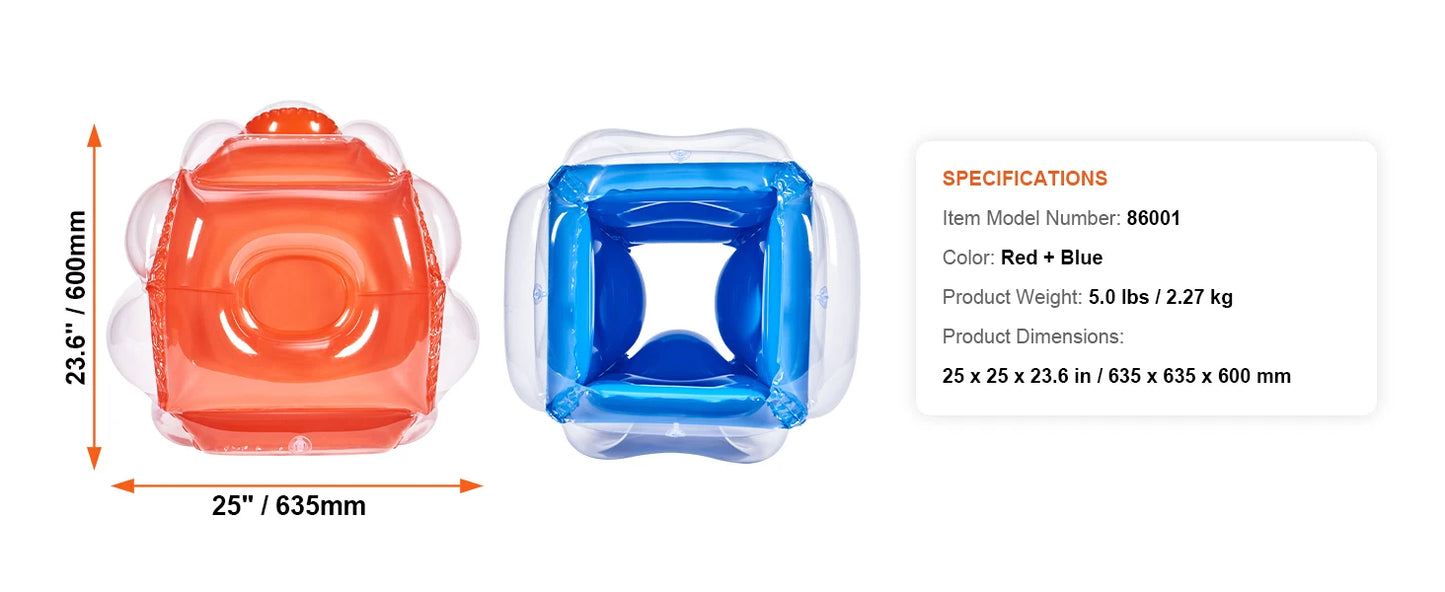 SucceBuy 2-Pack 2/3FT Inflatable Bumper Balls Body Sumo Zorb Balls for Kids & Teens Durable PVC Human Hamster Bubble Balls