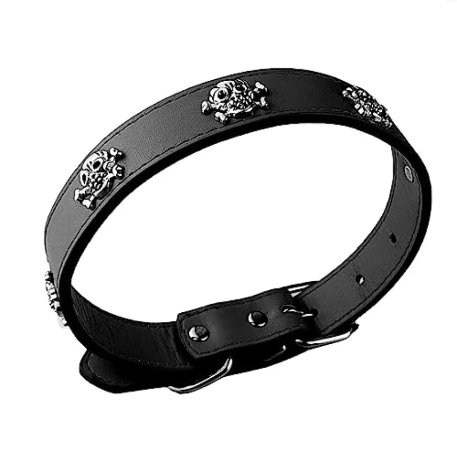 New Skull Dog Collar Skeleton Cat Collar Skull Design Pet Collar for Dogs and Cat Black Large Fits for Neck Girth from 13.5 to