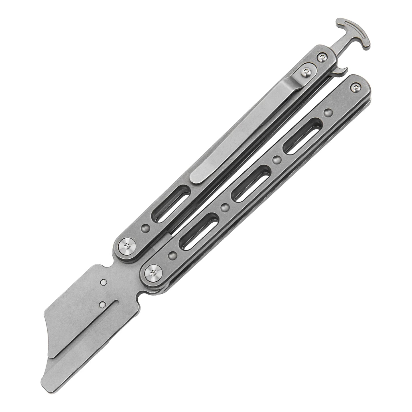 TGZUO Titanium Alloy Handle EDC Toy, Safe not sharp, Suitable for beginners Outdoor Utility Portable Bottle Opener, With Clip