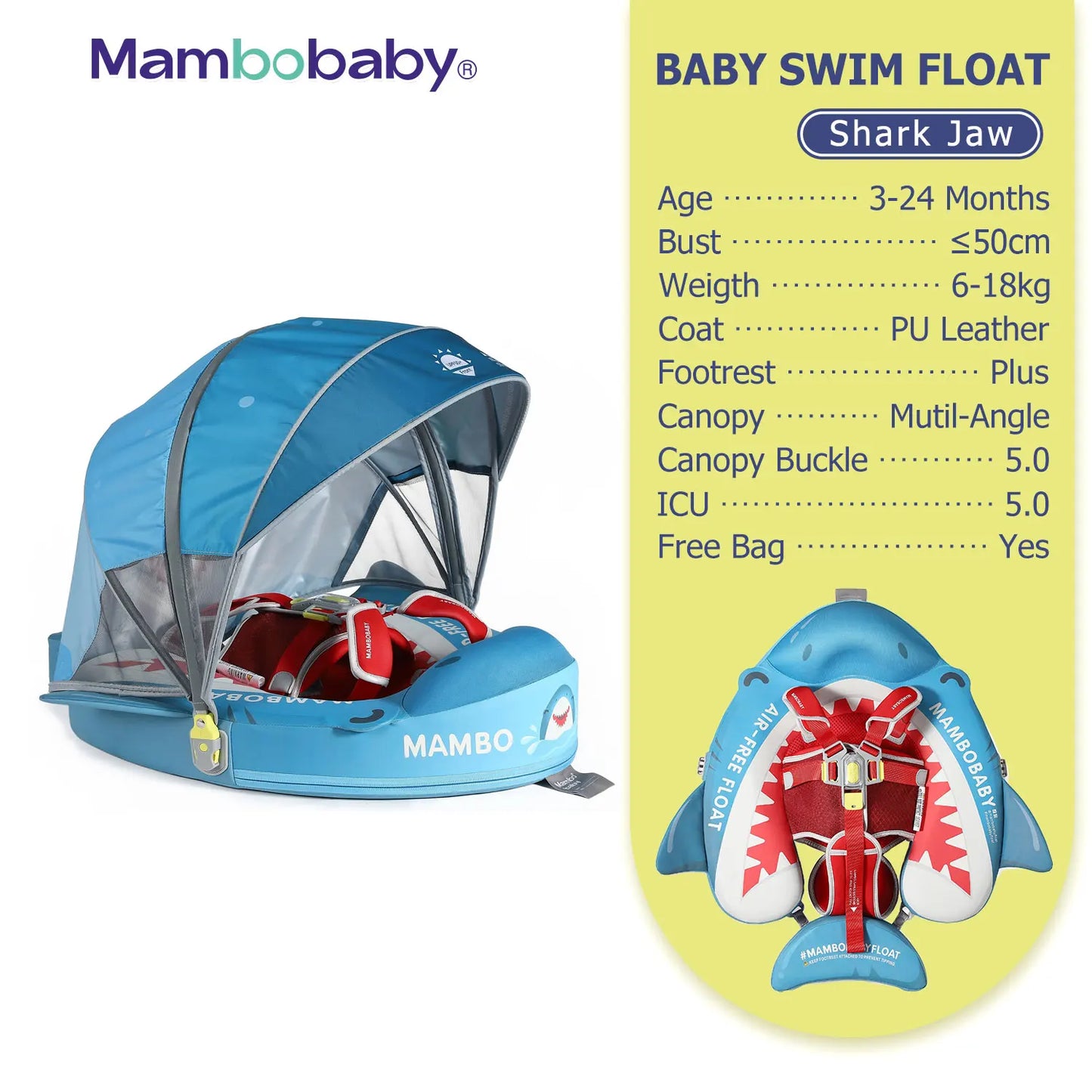 Mambobaby Baby Pool Float Vip 5 Dropshipping Blackproof Pool Mat For Infant Non-Inflatable Natation Buoy With Parasol Beach Toys