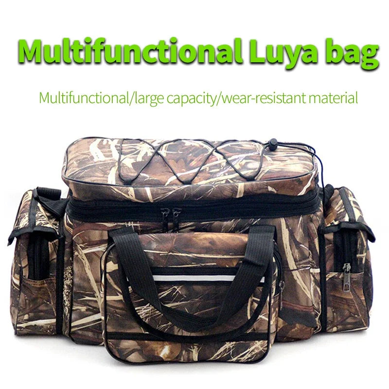 Topline Tackle Versatile Fishing Backpack 50*30*25cm Oxford Fabric Anti-Scratch Convenient Large Capacity Fishing Shoulder Bag