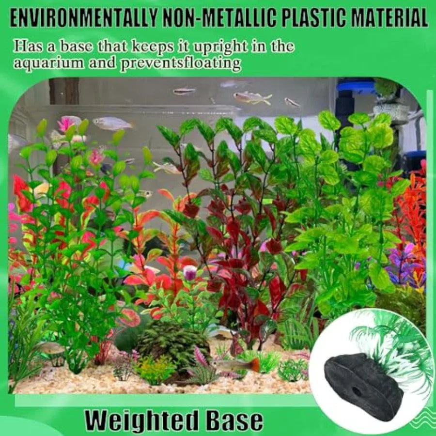 25pcs Fish Tank Accessories Aquarium Artificial Plants Fish Tank Decorations Plants Aquarium Decor Artificial Plants Small to L