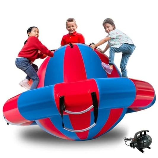 8.2FT Inflatable Dome Rocker Bouncer for and Adults Seesaw Bounce Ball with 8 Handles Water Disco Boat for Lake and Pool Heavy