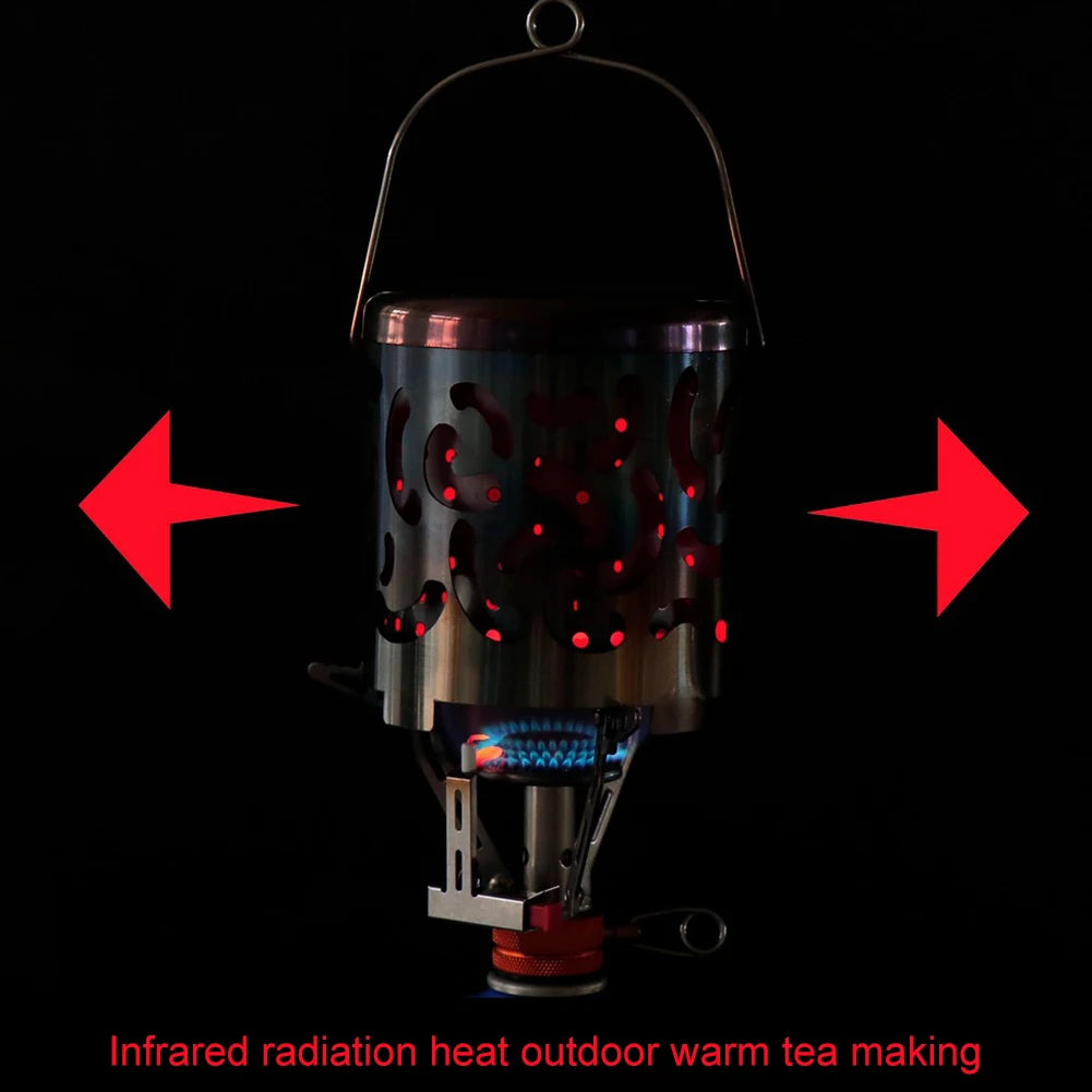 Portable Warming Stove Cover Stainless Steel Tent Heater Camping Heated Stove for Outdoor Backpacking Hiking Traveling BBQ