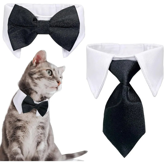 Dog Cat Tuxedo Collar Cat Wedding Bowtie Bow Tie Tux Costume Birthday Easter Valentines Dog Bowtie Cat Collar for Dog Cat Puppy