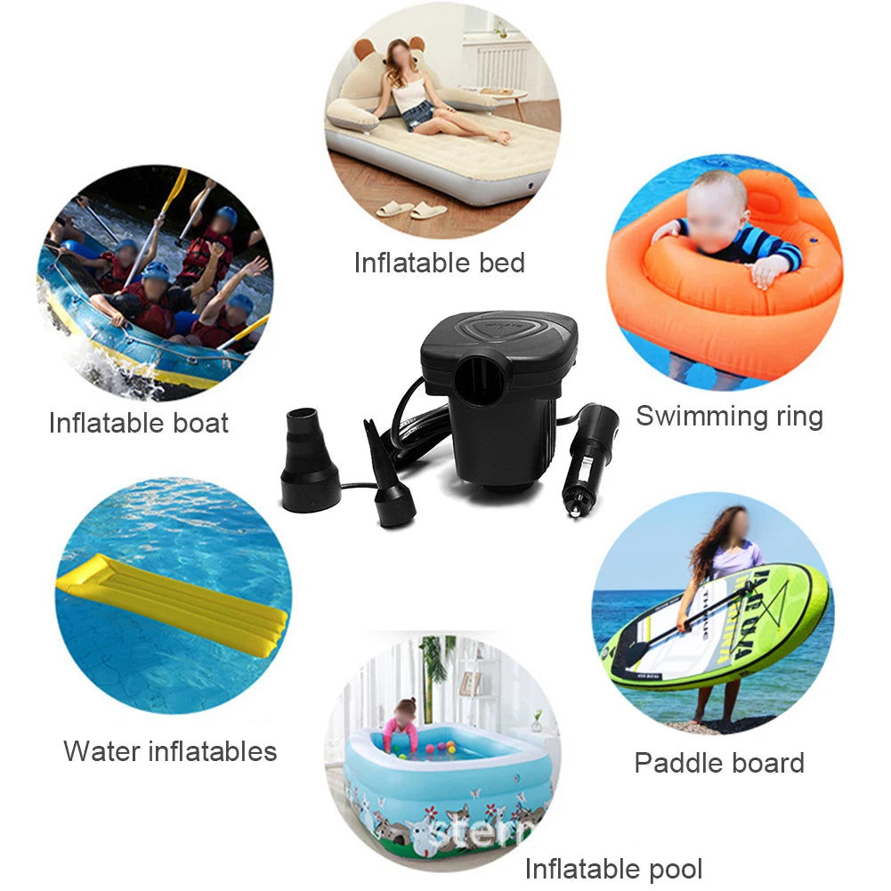 Air Filling Inflator Pump Lightweight Electric Inflatable Compressor for Swimming Ring Air Mattress Pool Bed