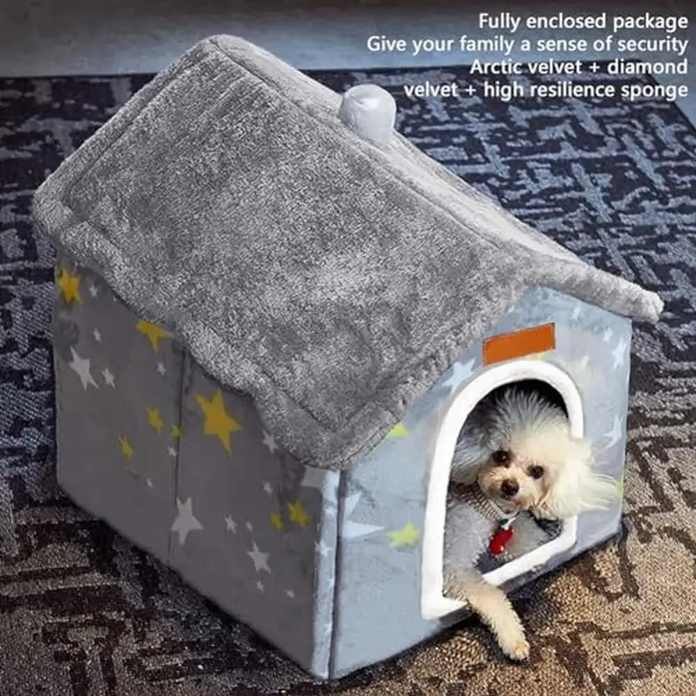 Foldable Memory Sponge Plush Pet House Kennel Bed Mat Custom Name Warm Winter Cat Nest