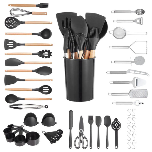 50 PCS Kitchen Cooking Utensils Set Silicone Spatula Spoon Tools Heat Resistant