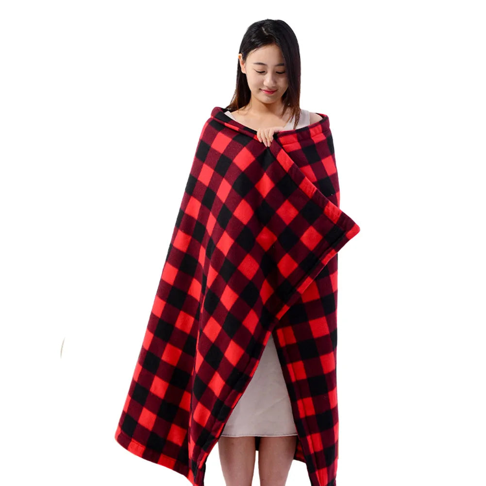 Car Electric Heated Blanket Body Warmer Blanket 9 Adjustable Temperature 12V Soft Heating Mat Auto-off for Car Camping