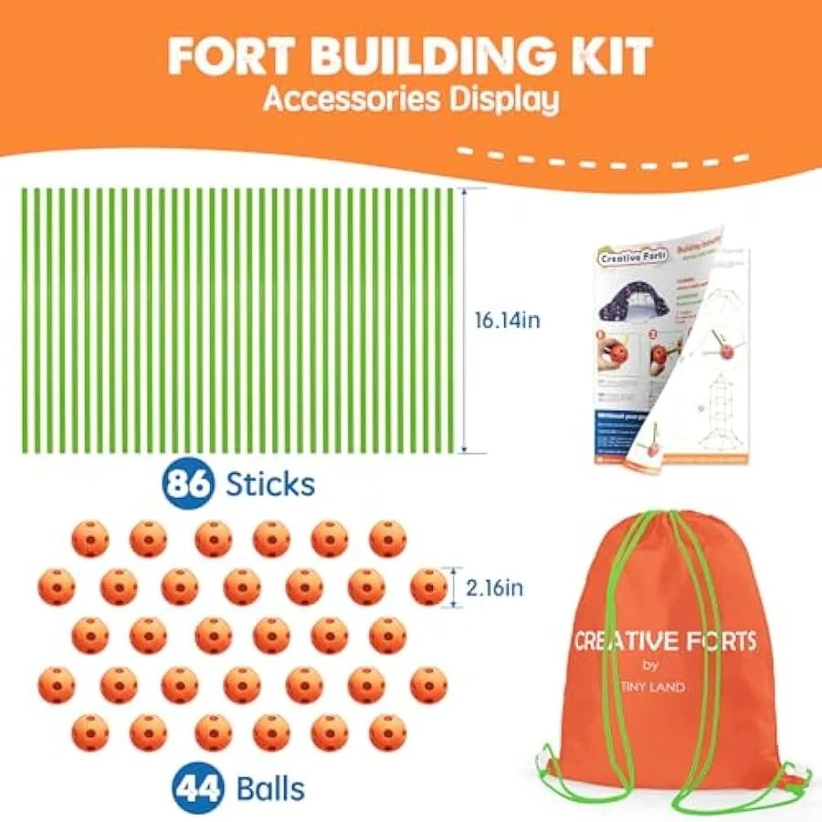 Tiny Land Fort Building Kit Creative Fort Indoor Outdoor for 56 7 8 Years Old Boys and Girls STEM Building Toys with Storage Ba