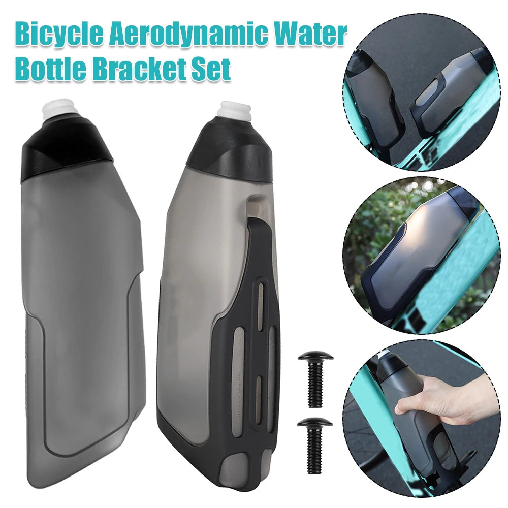 Bicycle Aerodynamic Water Bottle Bracket Set 600ml Cycling Water Bottle Bicycle Water Bottle for Cycling Biking Fitness & Sports