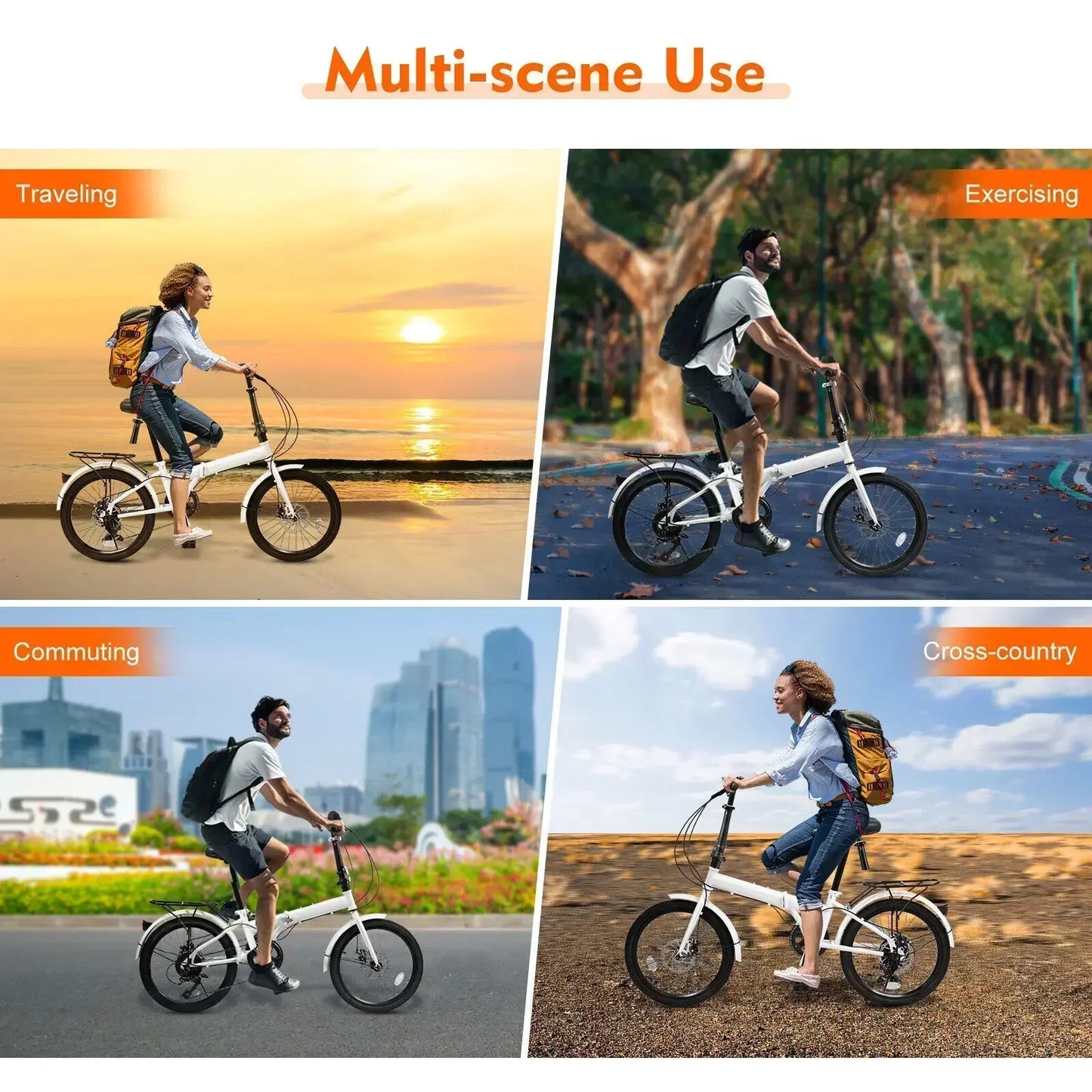 Portable 20" Folding Commuter Bike for Adults - Lightweight 7-Speed City Bicycle | Easy Fold & Carry