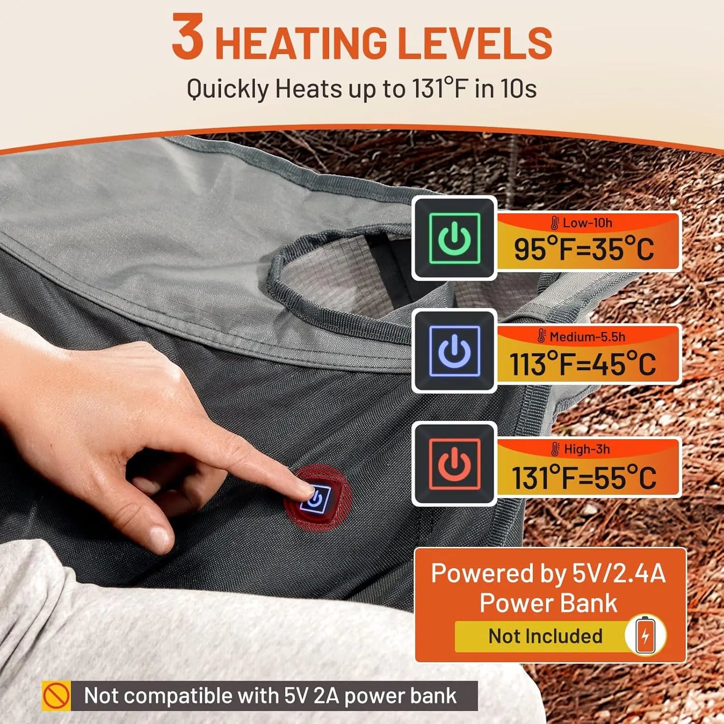 [Best Seller!]Heated Double Camping Chair, 700 lbs Heavy Duty Outdoor Folding Camp Couch, Oversized Comfort Loveseat Camping Cha