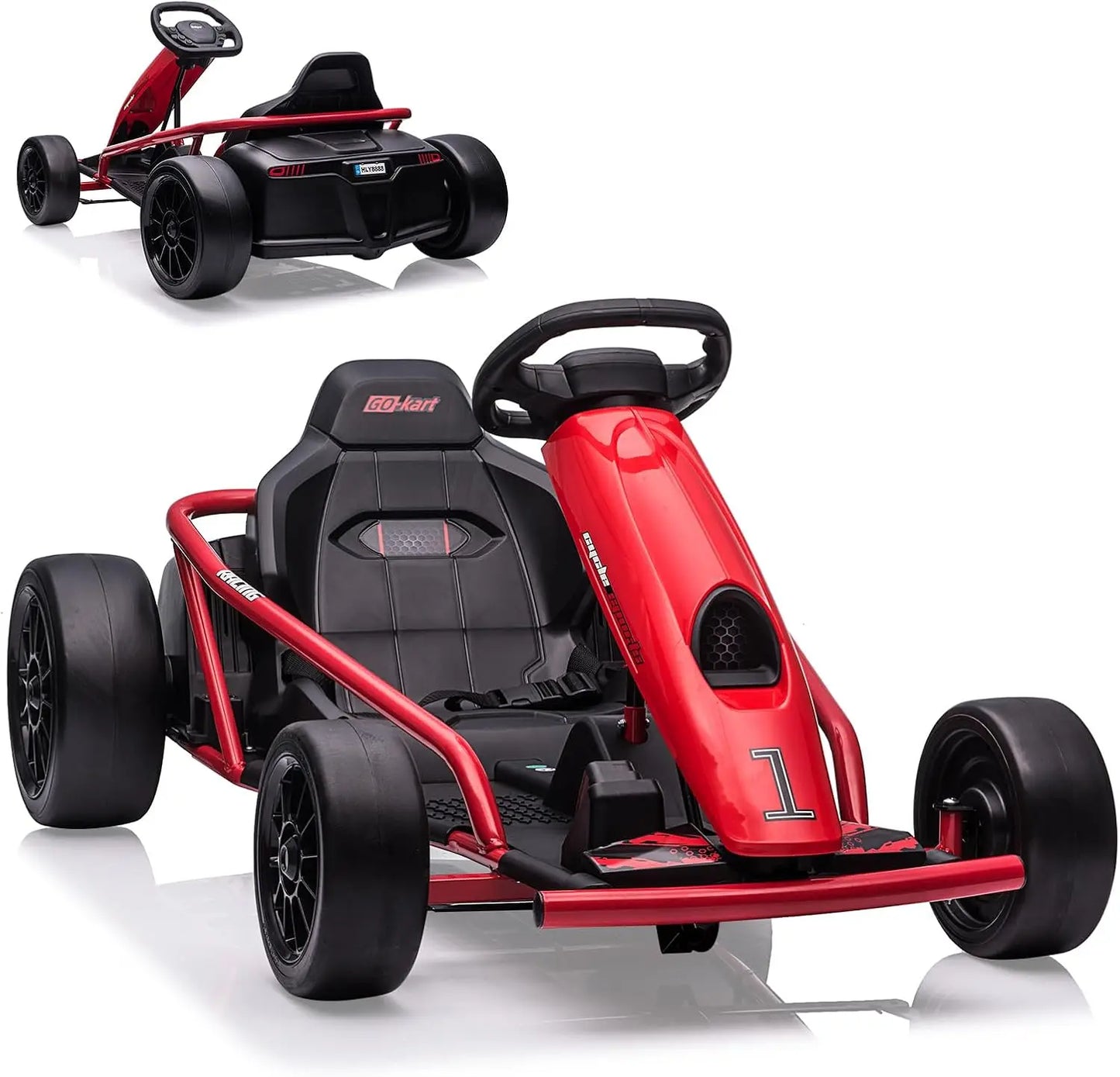 Ride on Go Kart for Teens 24v 2 x 300w Extra Powerful Motors Electric Karts with Slow Start Outdoor Ride on Toy for Kids 8-11Y