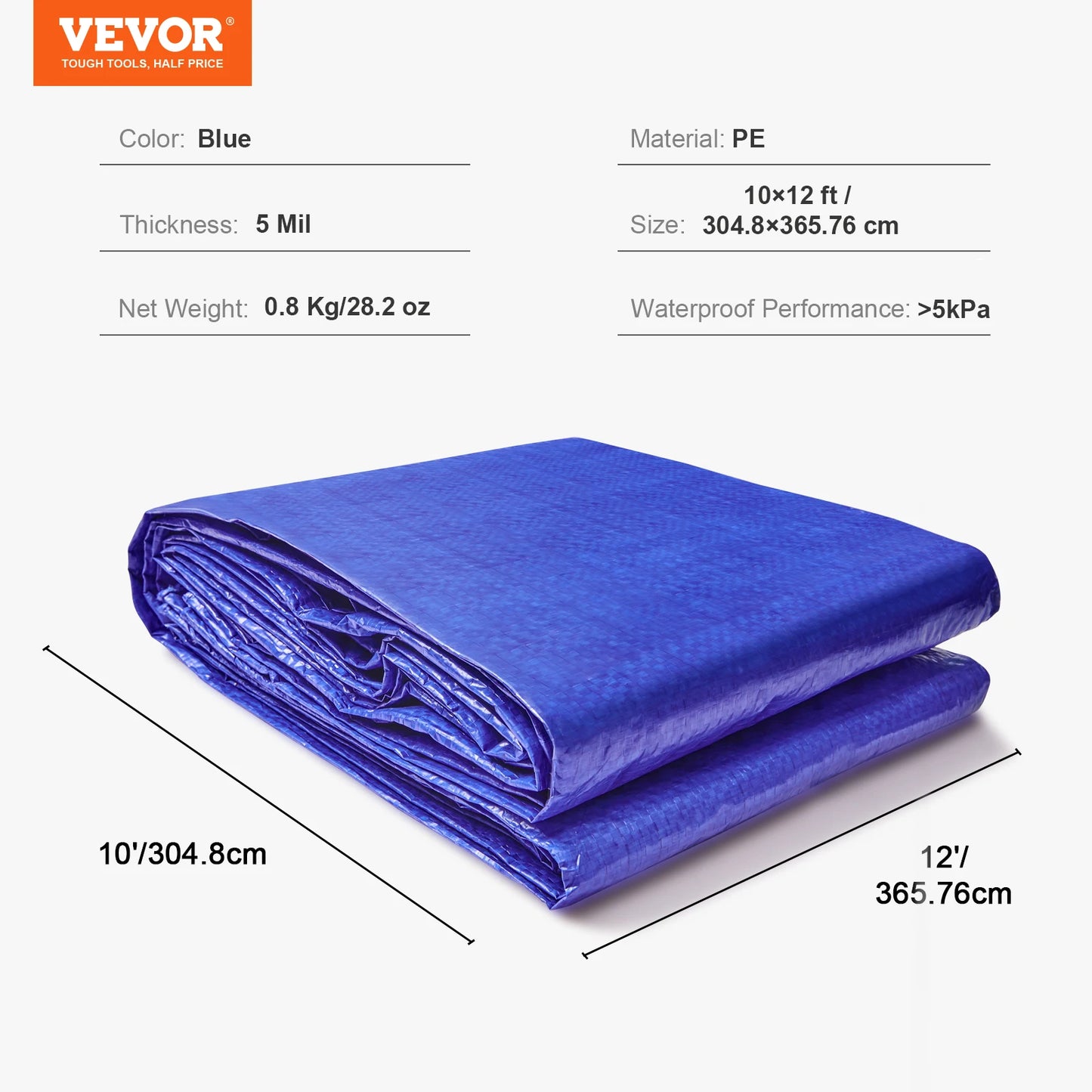 SucceBuy Heavy Duty Tarp 16 Mil Thick  Waterproof Tear Proof Poly Plastic Tarps Cover  Multi-Purpose Outdoor Tarpaulin for Truck